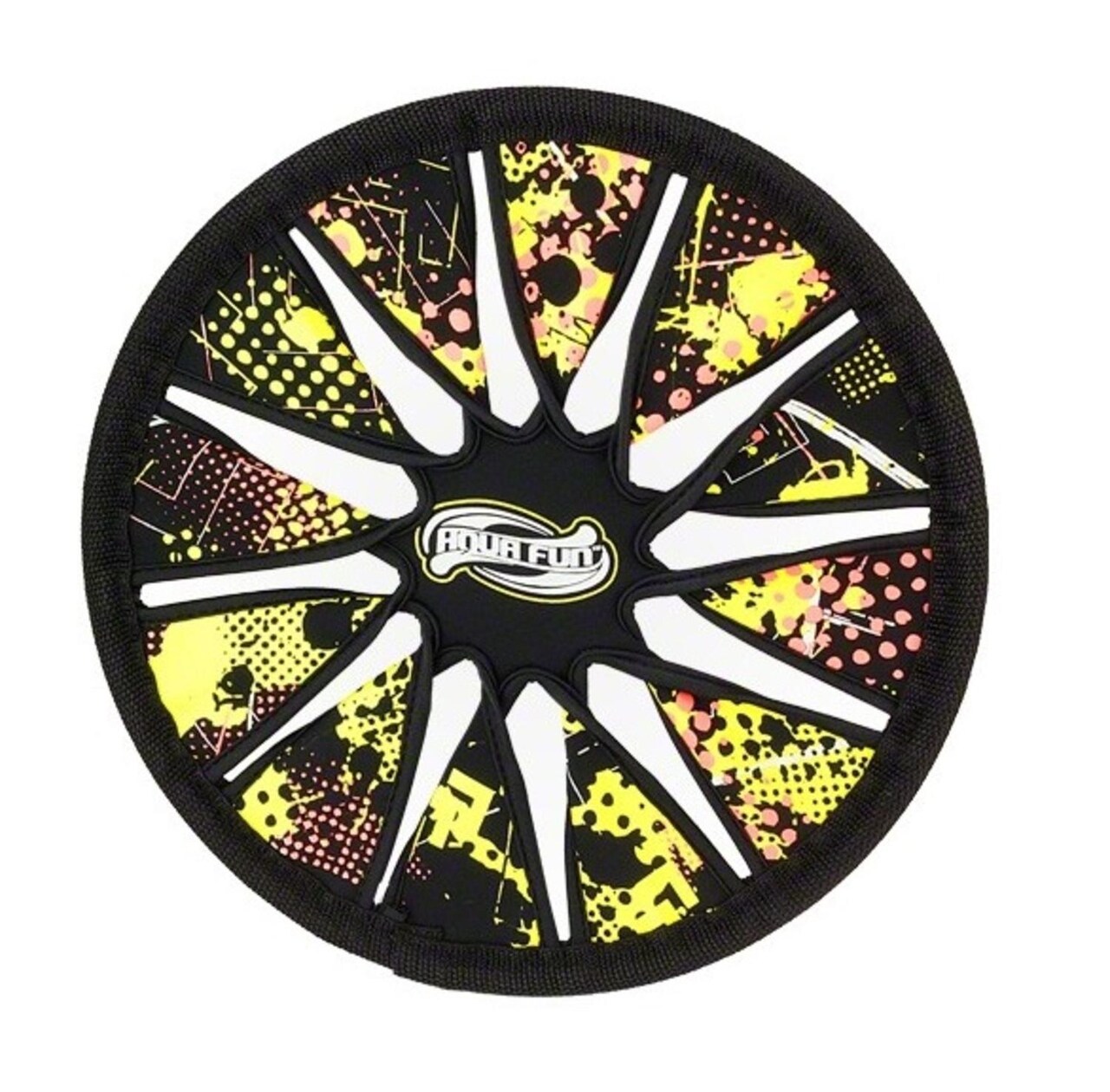 Swim Central 12" Black and Yellow Aqua Fun Active Disc Swimming Pool Toy